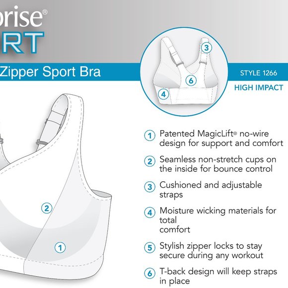 Glamorise White Sports Bra - Picture 7 of 16